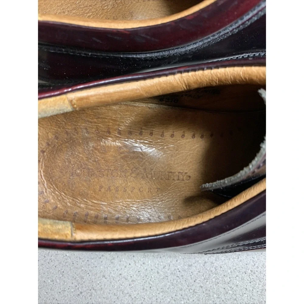 Johnston Murphy Passport Burgundy Leather Cap Toe‎ Lace Up Oxfords Men's 10 M
